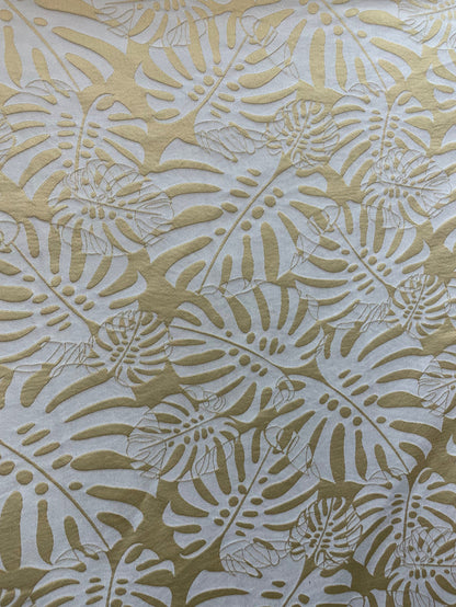 Designer Gold Leaf Off-White Brocade