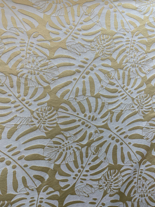 Designer Gold Leaf Off-White Brocade