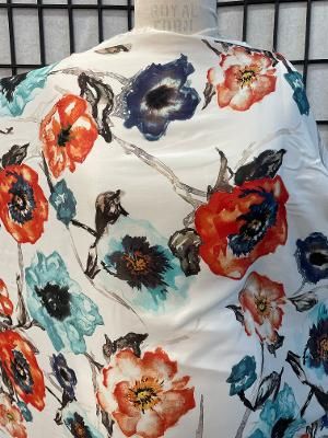 Italian Silk Georgette - Watercolor Floral