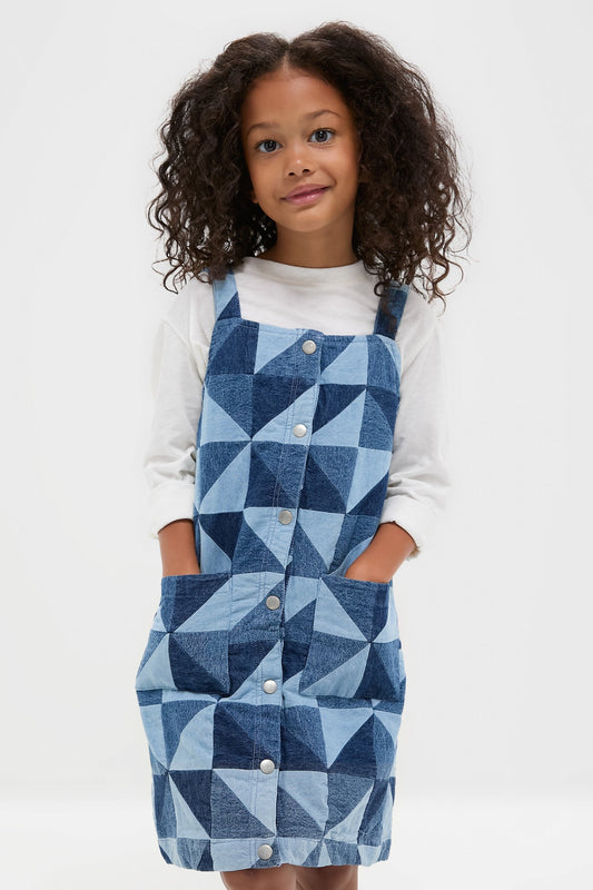 Blue Deniz Denim Apron Dress
