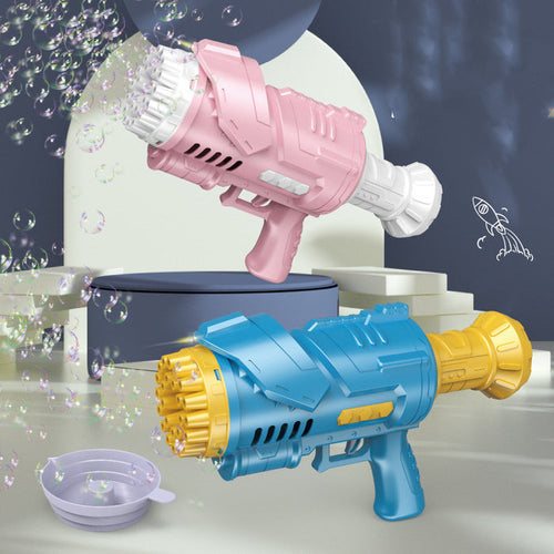 Kid 69 Hole Rainbow Light Bazooka Bubble Machine