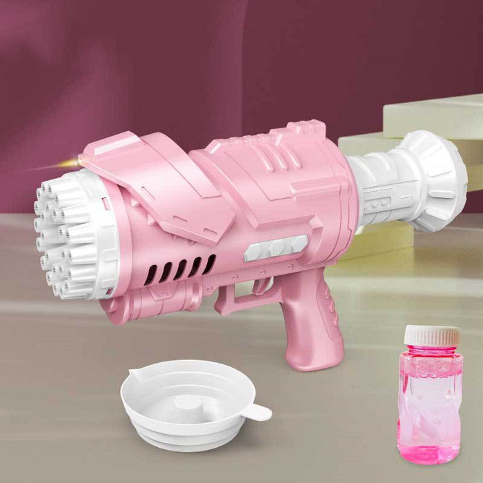 Kid 69 Hole Rainbow Light Bazooka Bubble Machine
