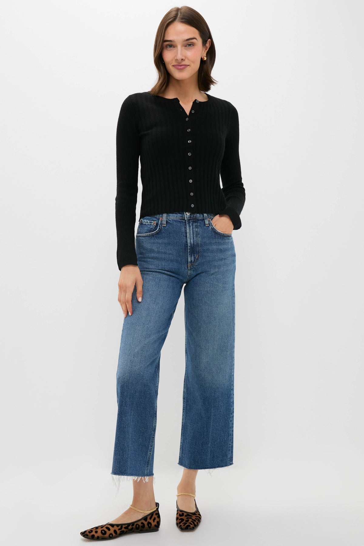 Black Kristin Ribbed Cardigan