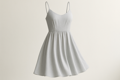 a nice summer dress for young generation in color light gray pantone #14-4203