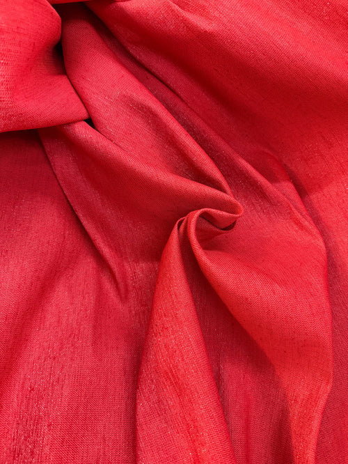 Linen - Cherry Red & Lurex