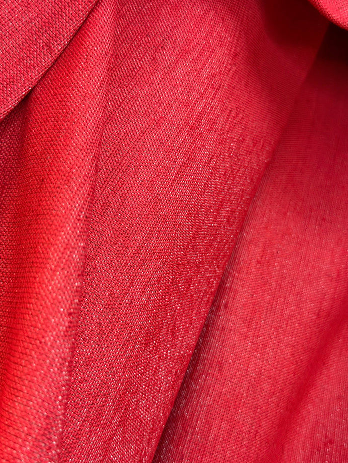 Linen - Cherry Red & Lurex