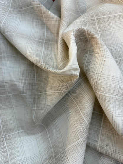 Linen - Neutral Plaid - Beige & White