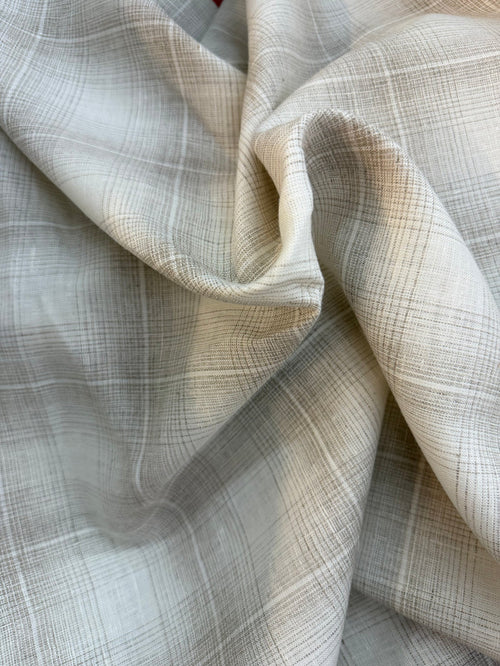 Linen - Neutral Plaid - Beige & White
