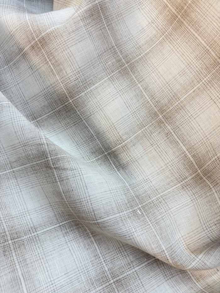 Linen - Neutral Plaid - Beige & White