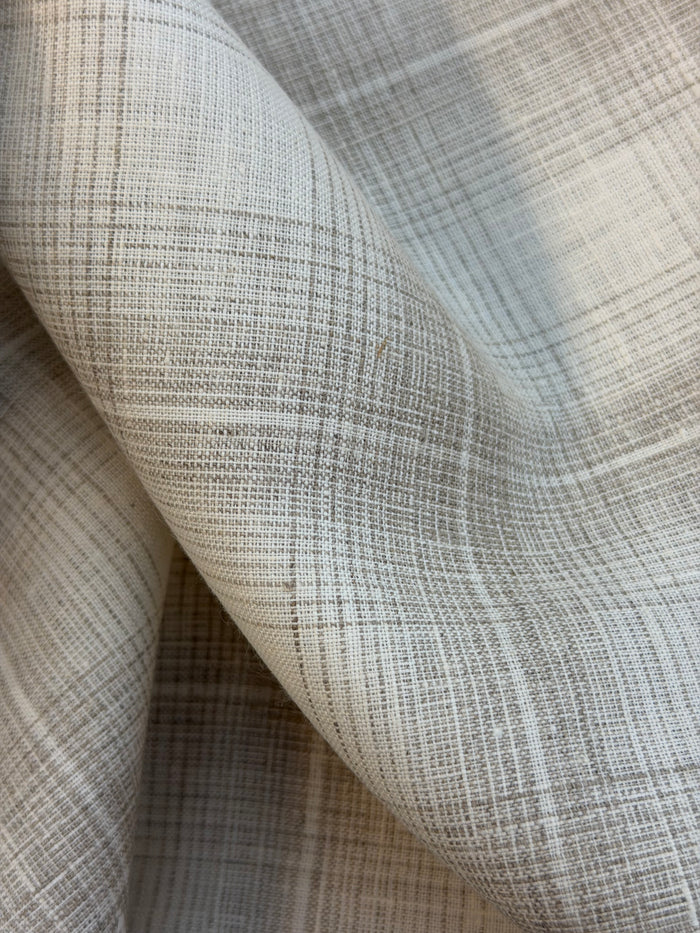 Linen - Neutral Plaid - Beige & White