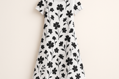 a lovely summer dress for Modern Floral Printed Linen - Black & White