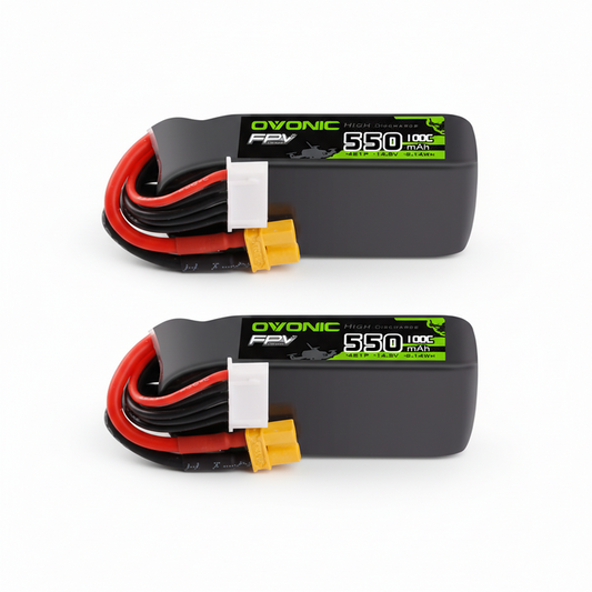 Ovonic 4S 550mAh 100C LiPo Battery with XT30 Plug for Cinewhoops & Micro FPV Drones (2/4 Pack)