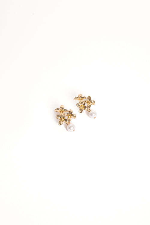 Amani Earrings - Gold/Pearl