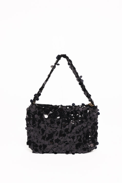 Annika Sequin Shoulder Bag - Black