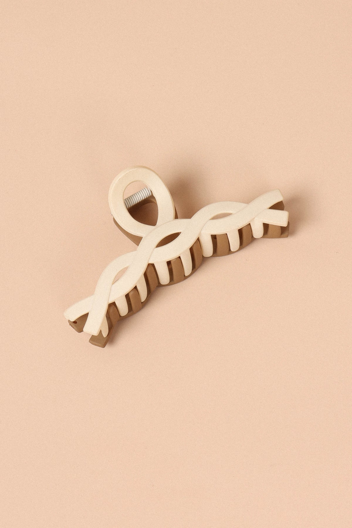 Connie Two Tone Hairclip - White/Tan