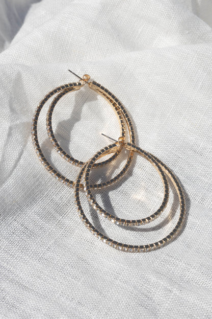 Dancer Double Hoop Earrings - Gold