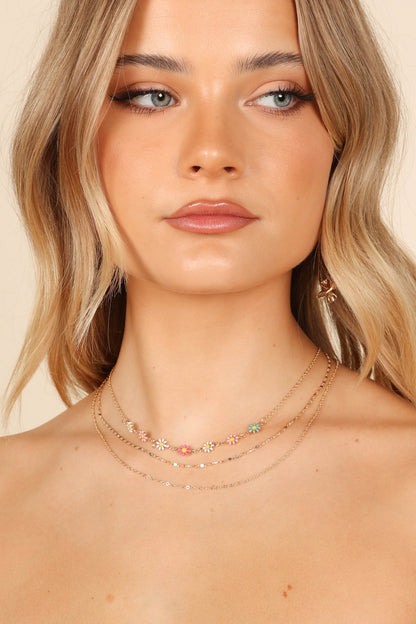 Ellody Flower Necklace Set - Gold