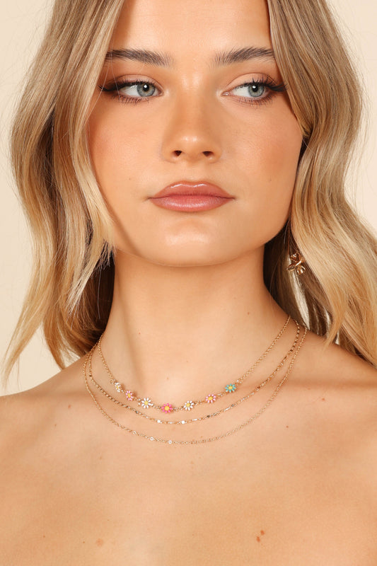 Ellody Flower Necklace Set - Gold