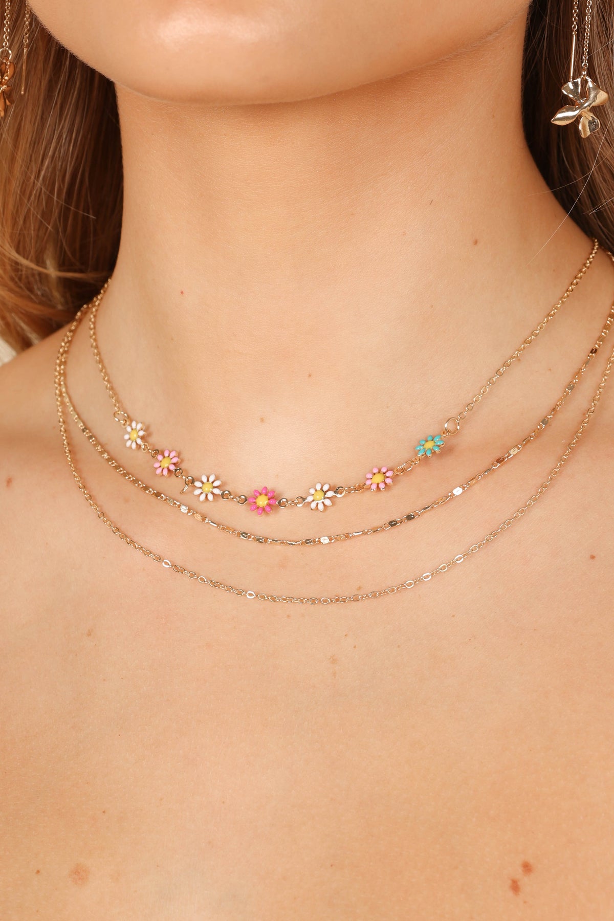 Ellody Flower Necklace Set - Gold