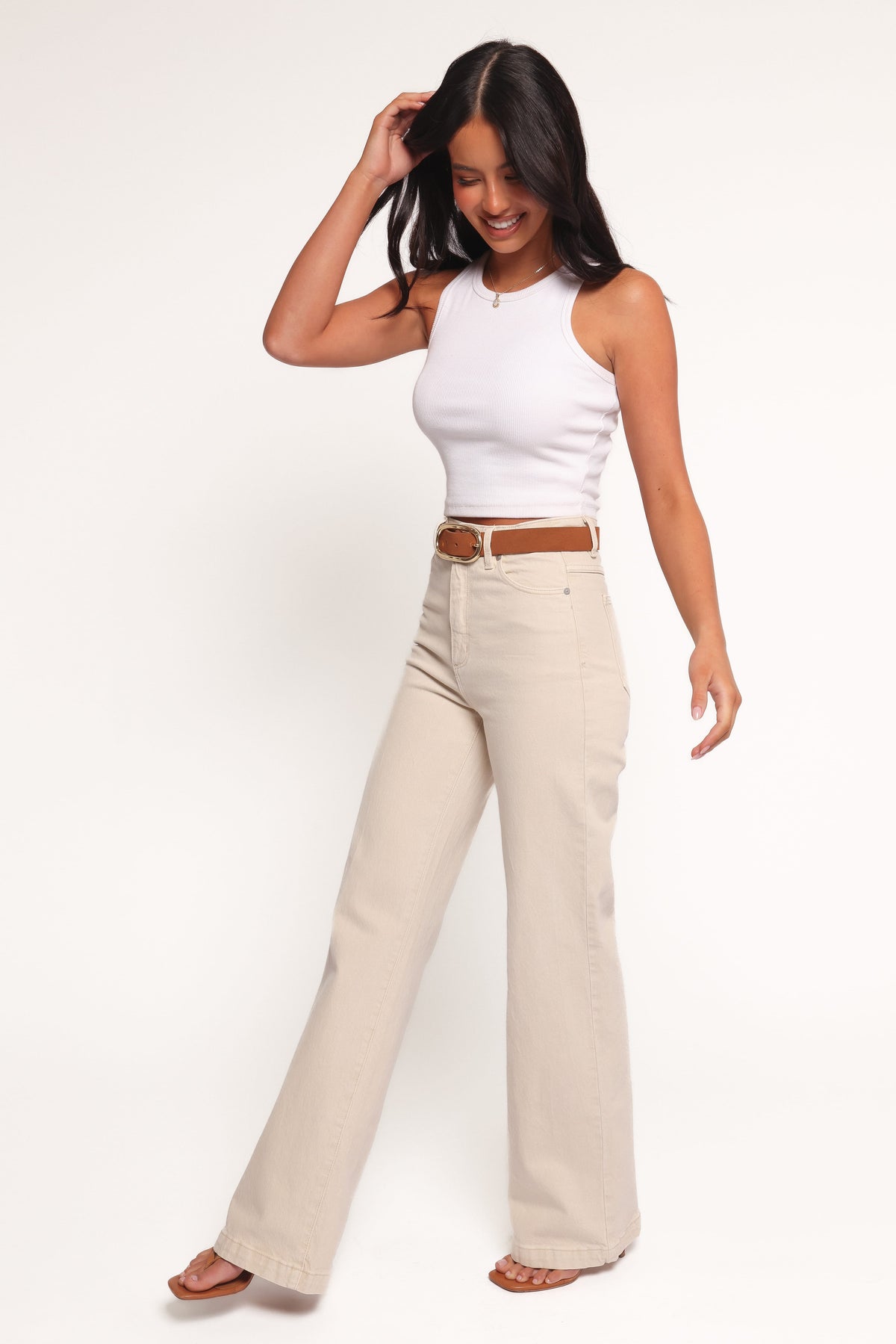 Abrand 94 High Wide Jeans - Bone
