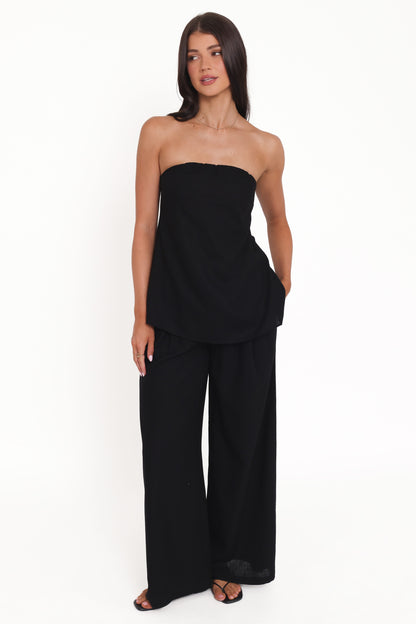 Arles Wide Leg Pants - Black