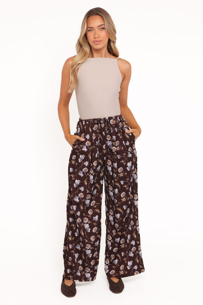 Calantha Wide Leg Pants - Fall Floral