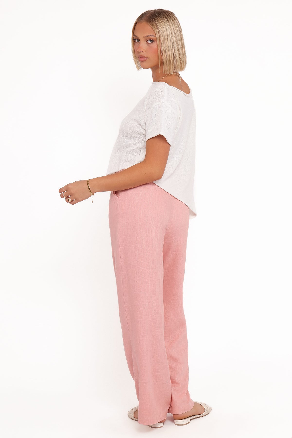 Dean Linen Pants - Light Pink