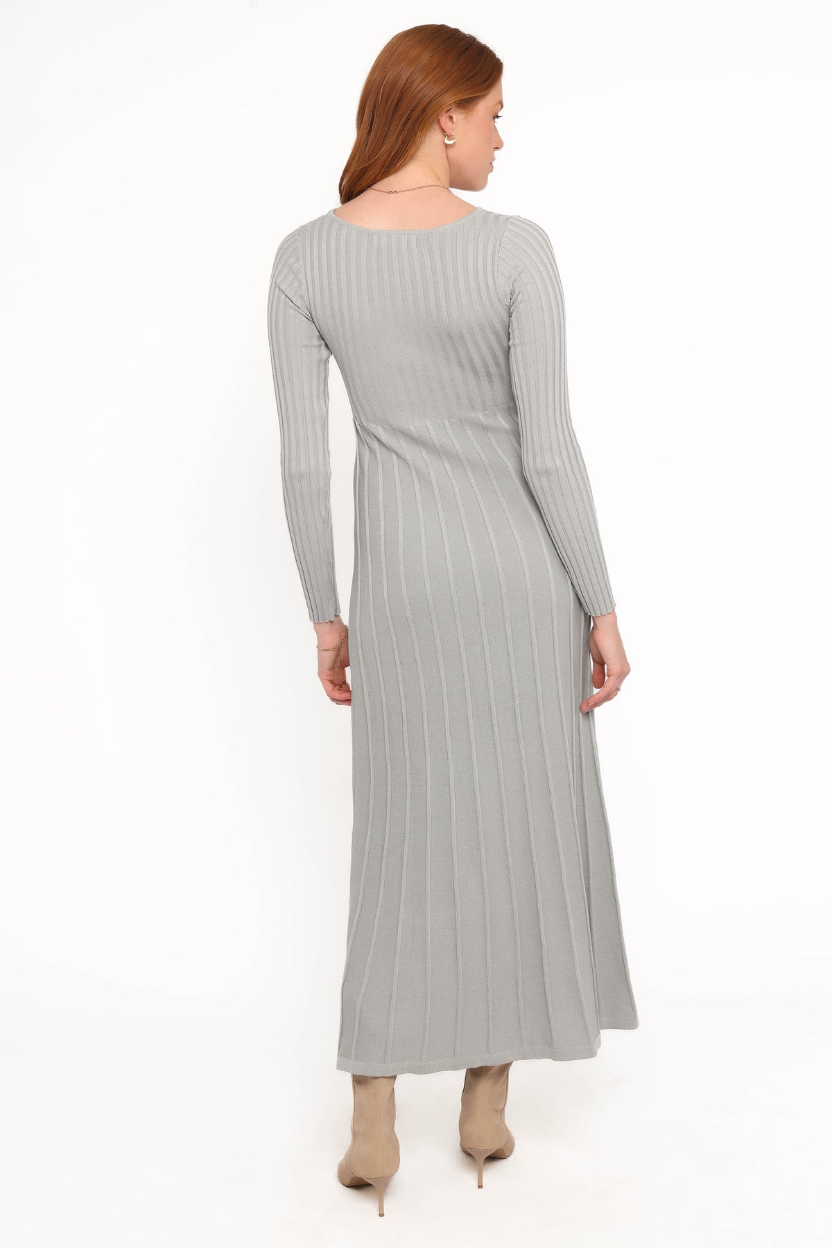 Alison Long Sleeve Maxi Dress - Grey