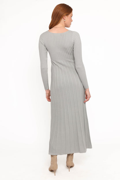 Alison Long Sleeve Maxi Dress - Grey
