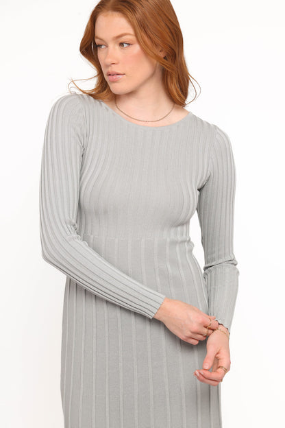 Alison Long Sleeve Maxi Dress - Grey