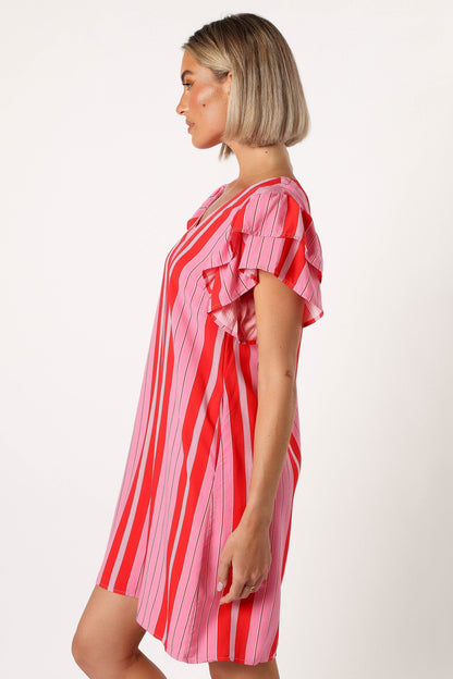 Amara Mini Dress - Pink Stripe