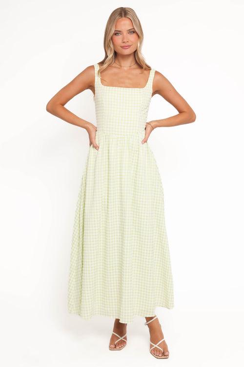Amberlyn Maxi Dress - Green Gingham