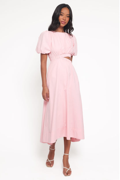 Aminah Puff Sleeve Dress - Pink