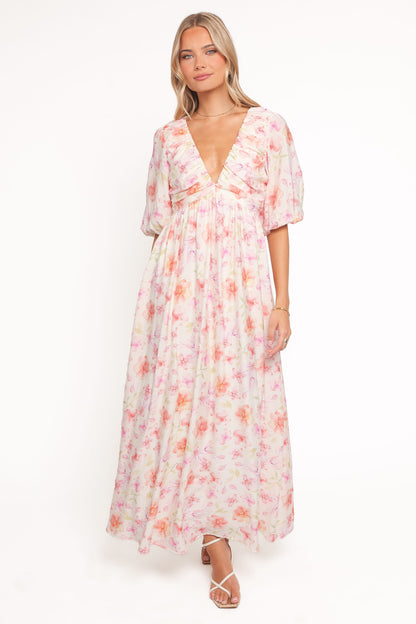 Andara Maxi Dress - White Floral