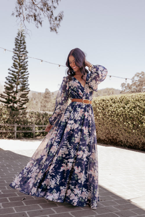 Anisa Maxi Dress - Navy Floral
