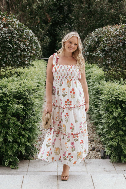 Aurelia Maxi Dress - White Floral