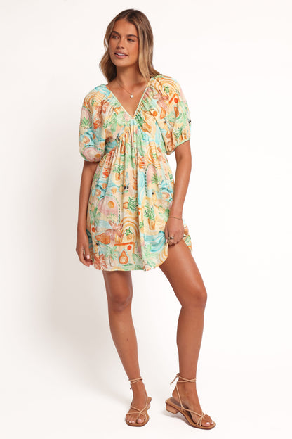 Cadhla Mini Dress - Golden Palm