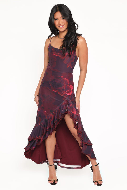 Carella Maxi Dress - Red Floral