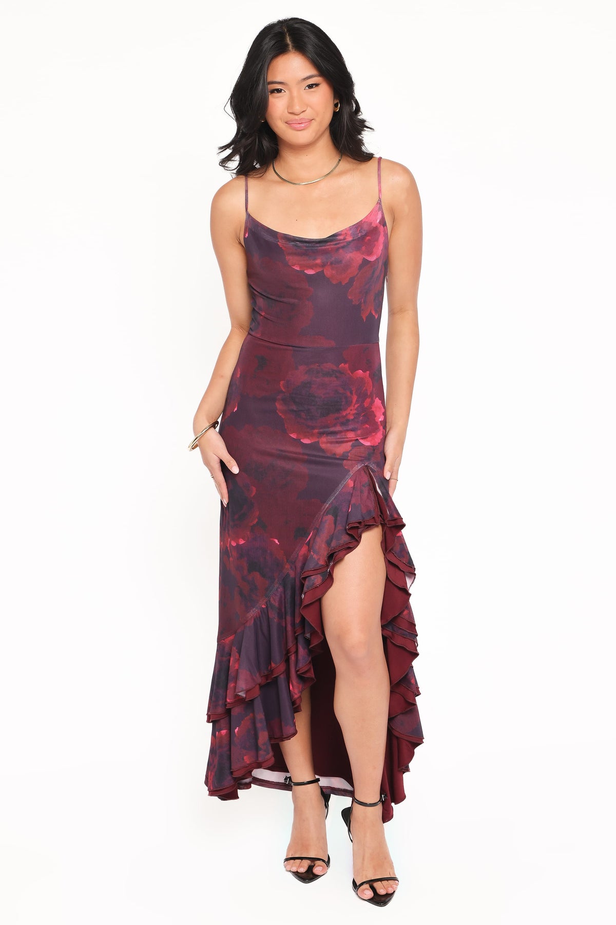 Carella Maxi Dress - Red Floral
