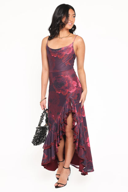 Carella Maxi Dress - Red Floral