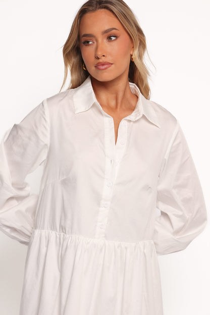 Carlotta Long Sleeve Mini Dress - White