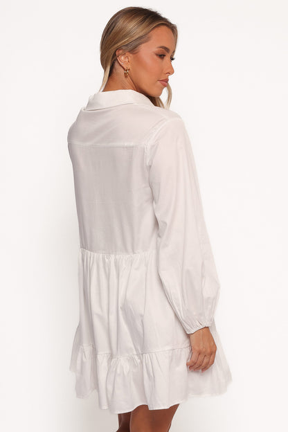 Carlotta Long Sleeve Mini Dress - White