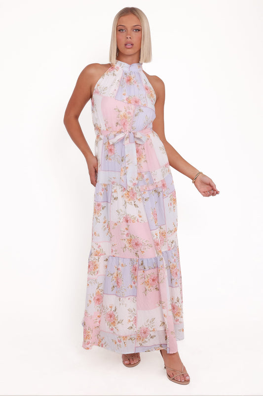 Caroline Maxi Halter Dress - Multi Floral