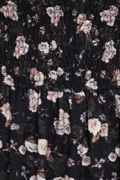 Cecelia Puff Sleeve Maxi Dress - Black Floral