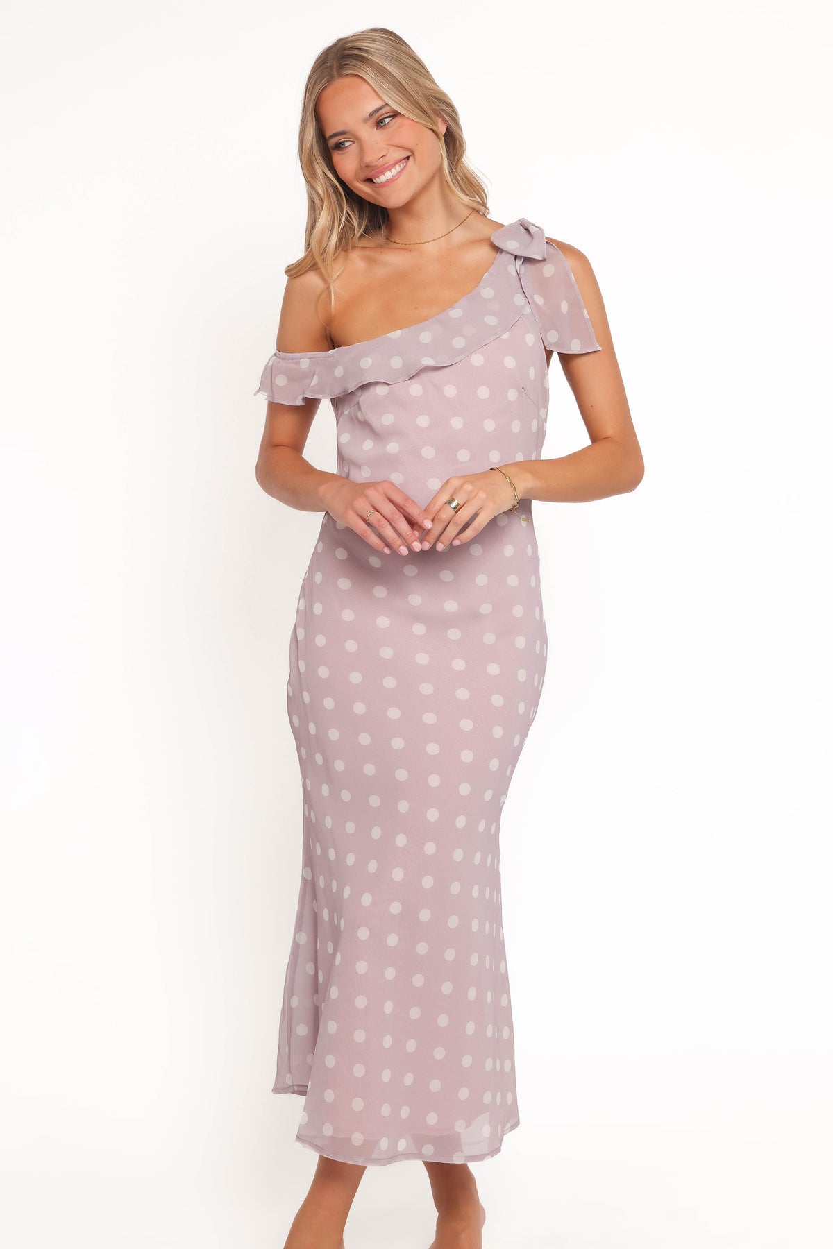 Celestine Maxi Dress - Lavender Polka Dot