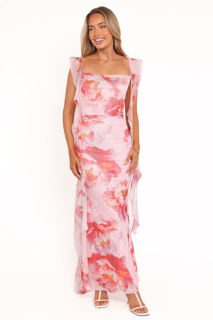 Chiara Maxi Dress - Pink Peony