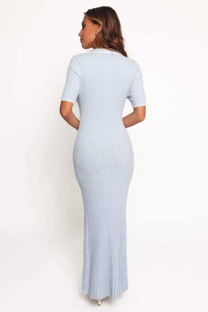 Crawford Short Sleeve Knit Dress - Pale Blue