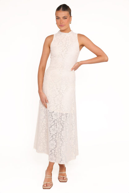 Danni Lace Midi Dress - Ecru