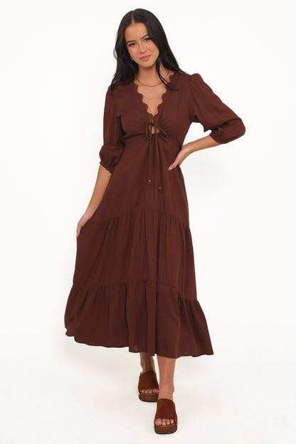 Eleonara Midi Dress - Chocolate