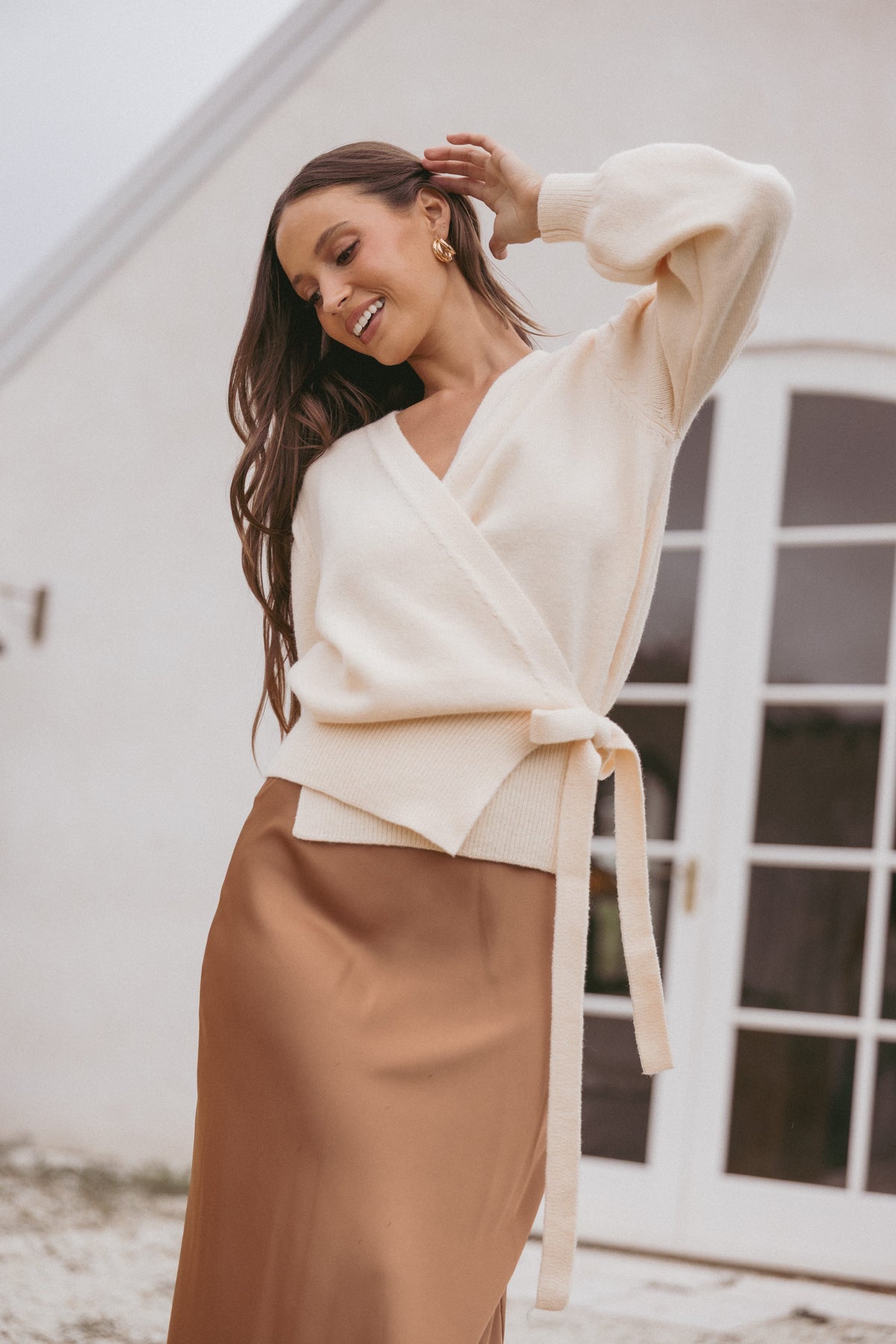 Abbey Ballet Wrap Cardigan - Cream